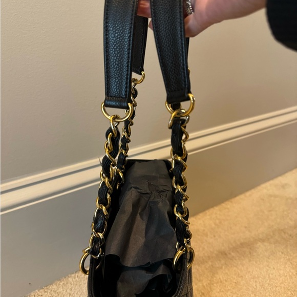 Chanel Black Quilted Caviar Timeless Classic Petit Shopping Tote - Picture 9 of 16